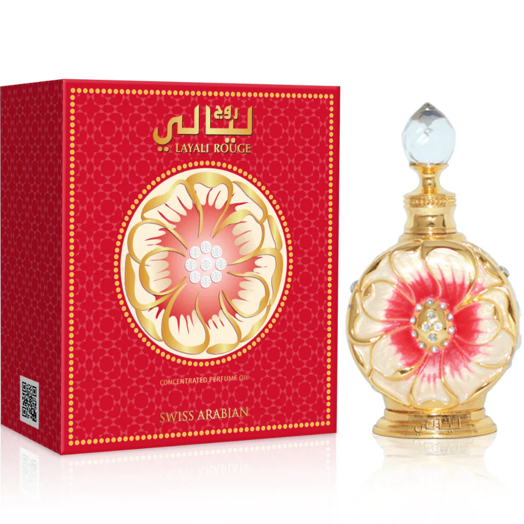 Layali Rouge for Women Perfume Oil - 15 ML (0.5 oz) by Swiss Arabian